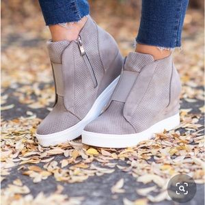 Wedge sneaker - taupe